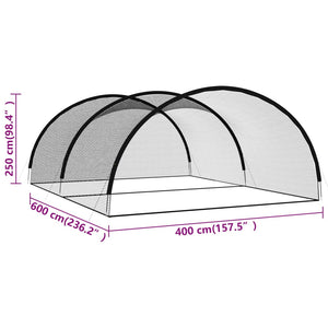 vidaXL Cage de frappe de baseball noir 600x400x250 cm polyester