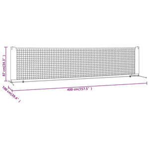 Tennisnetz 400x100 cm Schwarz/Rot