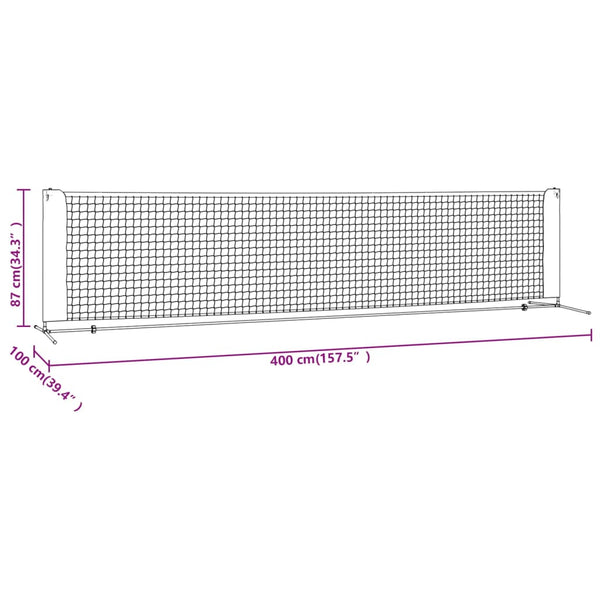 Tennisnetz 400x100 cm Schwarz/Rot