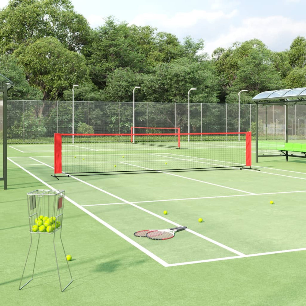 Tennisnetz 500cm Schwarz-Rot