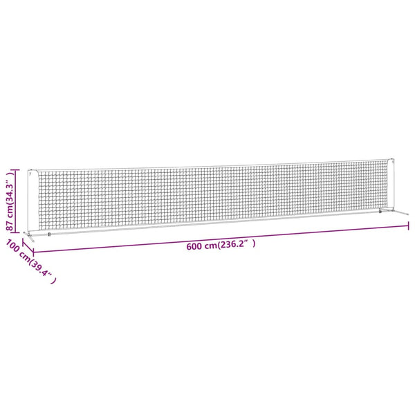 Tennisnetz 600cm Schwarz und Rot