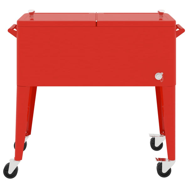 Roter Kühlwagen mit Rollen 92x43x89 cm
