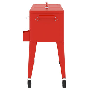 Roter Kühlwagen mit Rollen 92x43x89 cm