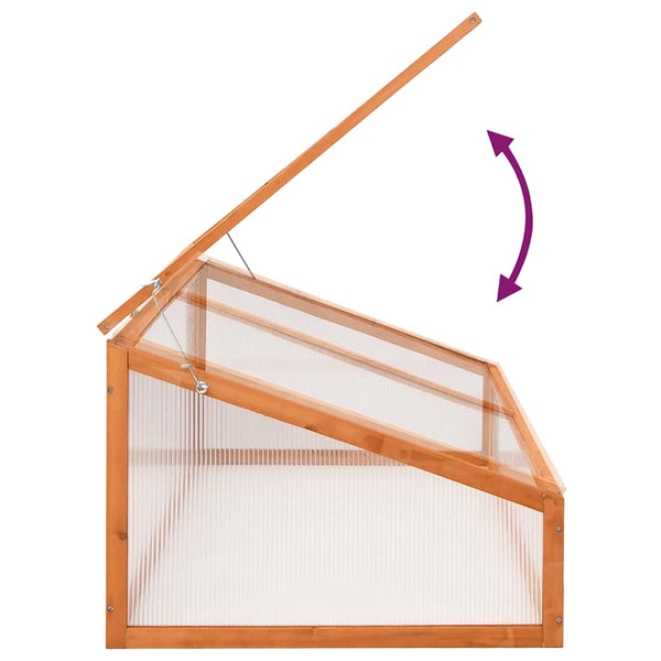 Orangefarbenes Gewächshaus aus Tannenholz, 110 cm
