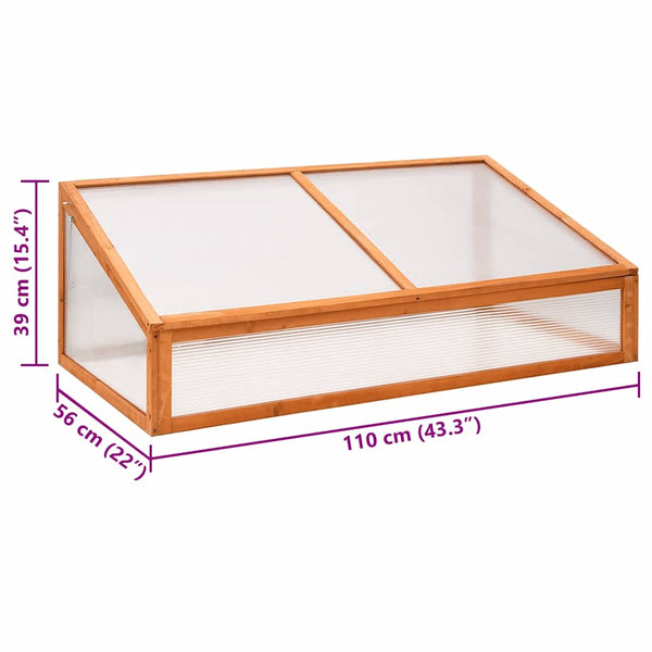 Orangefarbenes Gewächshaus aus Tannenholz, 110 cm