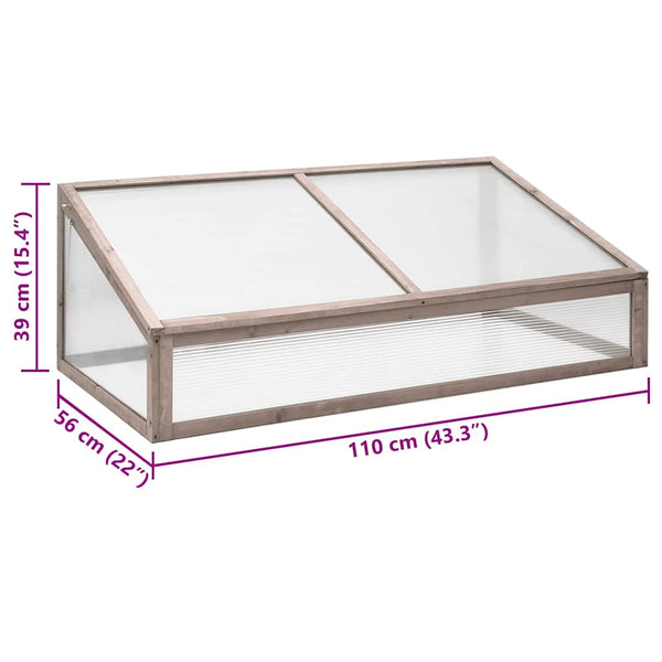 Graues Tannenholz Gewächshaus 110x56x39cm