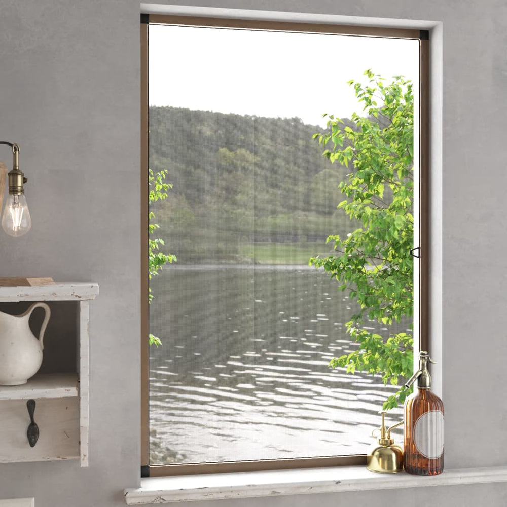 vidaXL Moustiquaire de fenêtre Marron 90x120 cm