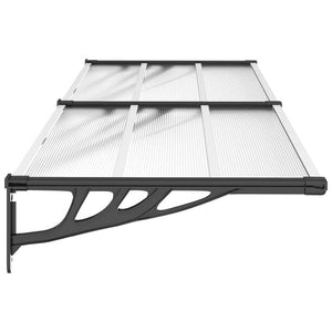 Türvordach Schwarz und Transparent 239x90 cm Polycarbonat