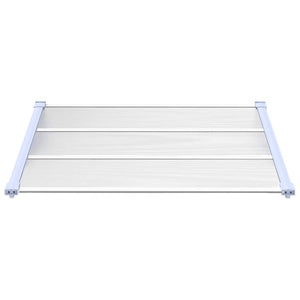 Türvordach Grau und Transparent 122x90 cm Polycarbonat