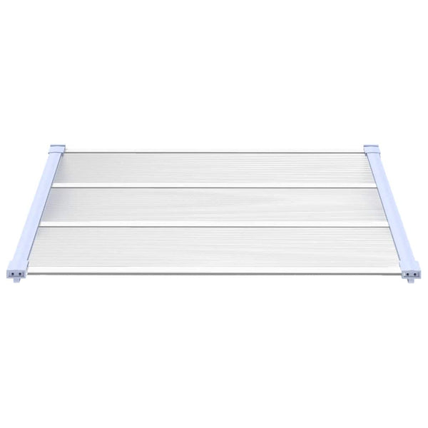 Türvordach Grau und Transparent 122x90 cm Polycarbonat