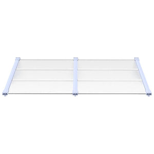 Türvordach Grau und Transparent 152,5x90 cm Polycarbonat