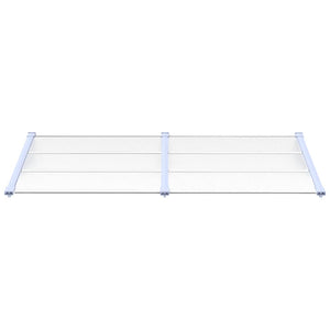Türvordach Grau und Transparent 199x90 cm Polycarbonat
