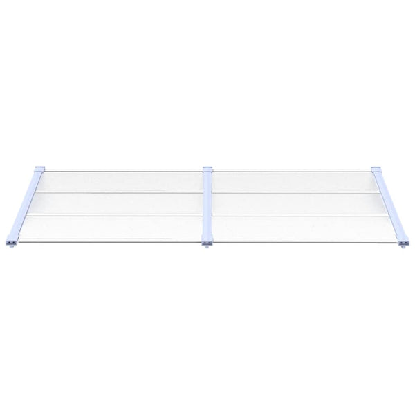 Türvordach Grau und Transparent 199x90 cm Polycarbonat