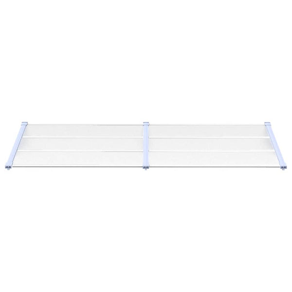 Türvordach Grau und Transparent 239x90 cm Polycarbonat
