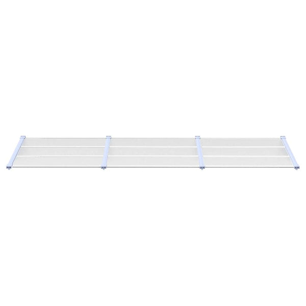 Türvordach Grau und Transparent 297,5x90 cm Polycarbonat