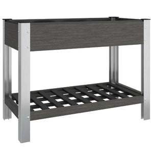 Graues WPC Garten-Hochbeet mit Ablage 100x50x75 cm