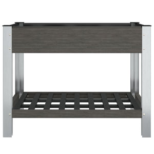 Graues WPC Garten-Hochbeet mit Ablage 100x50x75 cm