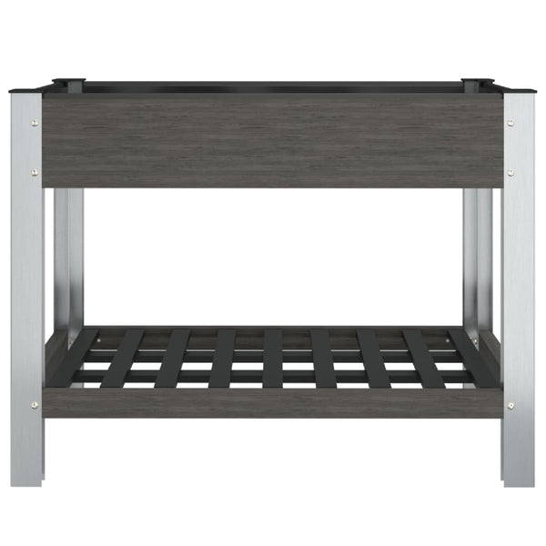 Graues WPC Garten-Hochbeet mit Ablage 100x50x75 cm