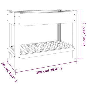 Graues WPC Garten-Hochbeet mit Ablage 100x50x75 cm