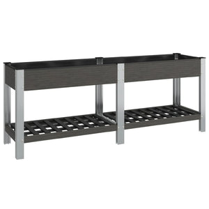 vidaXL Jardinière surélevée de jardin avec étagère Gris 200x50x75 cm WPC