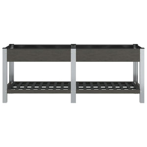 vidaXL Jardinière surélevée de jardin avec étagère Gris 200x50x75 cm WPC
