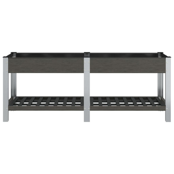 vidaXL Jardinière surélevée de jardin avec étagère Gris 200x50x75 cm WPC
