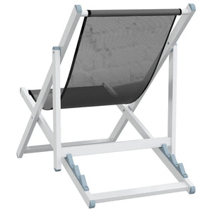 vidaXL Chaises de plage 2 pcs. Pliables Gris Aluminium et textilène
