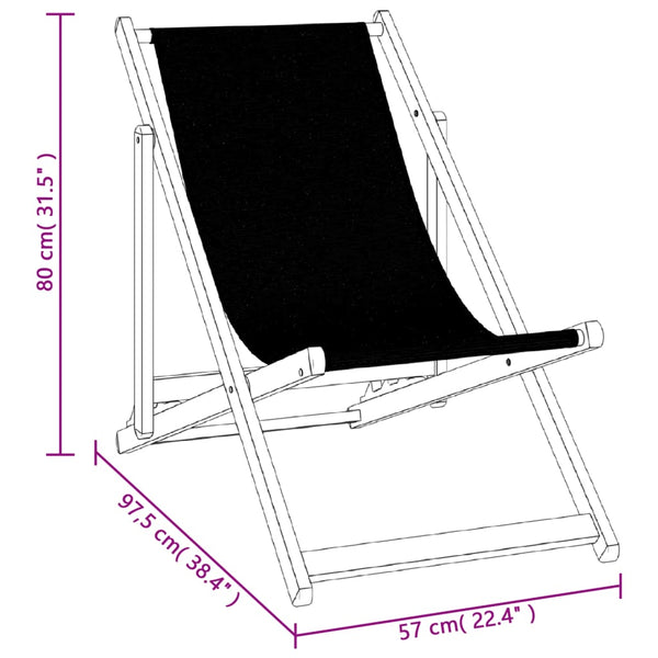 Klappbare Strandstühle 2er Set Schwarz