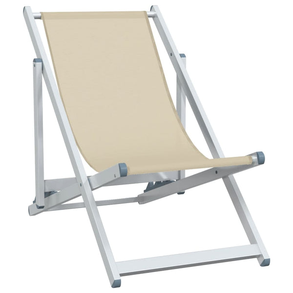 Klappbare Strandstühle, 2er Set, Creme