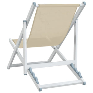 Klappbare Strandstühle, 2er Set, Creme