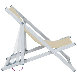 Klappbare Strandstühle, 2er Set, Creme
