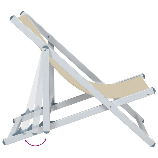 Klappbare Strandstühle, 2er Set, Creme