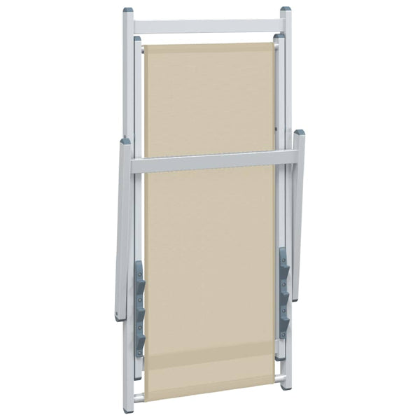 Klappbare Strandstühle, 2er Set, Creme