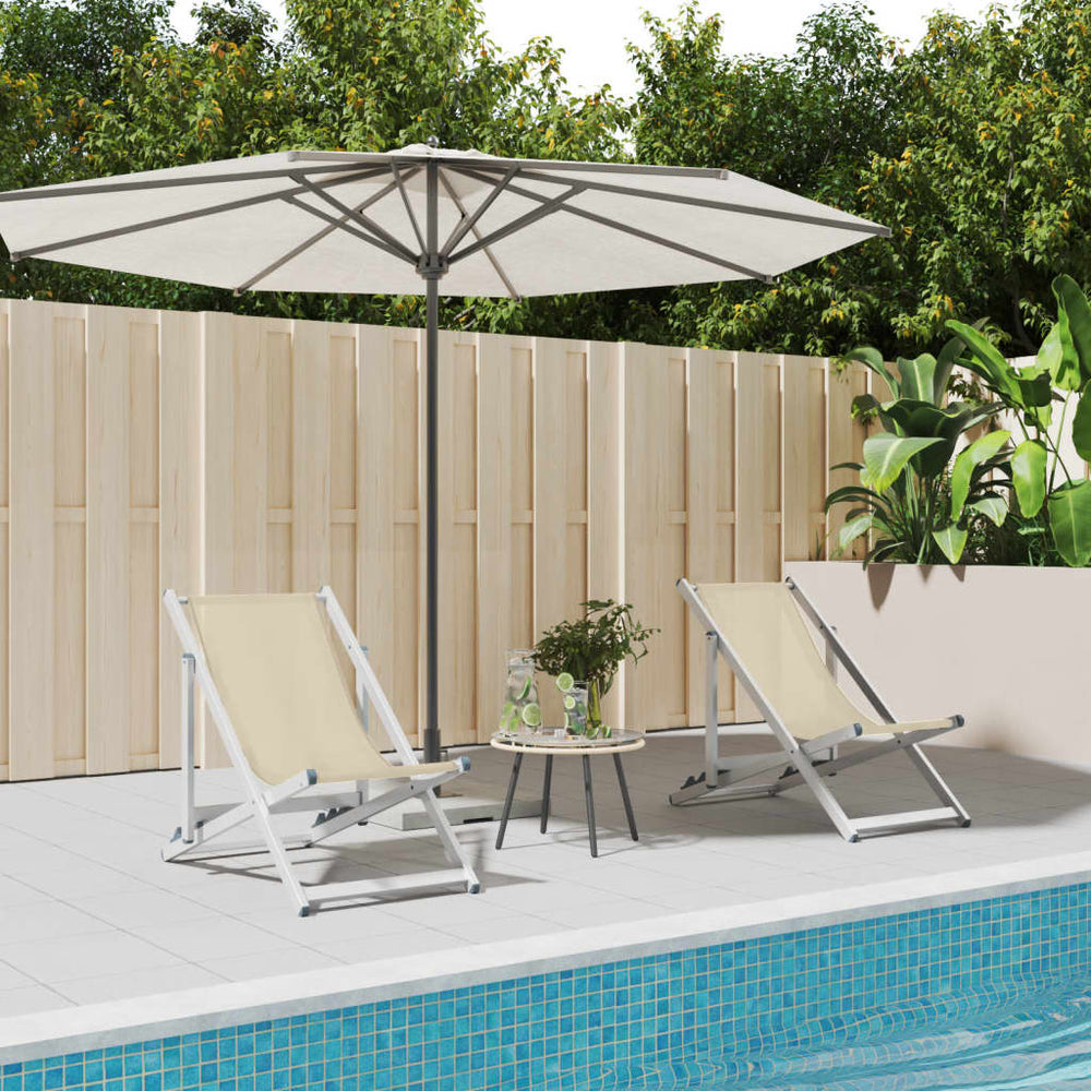 Klappbare Strandstühle, 2er Set, Creme