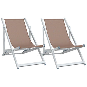 Klappbare Strandstühle 2er Set Braun
