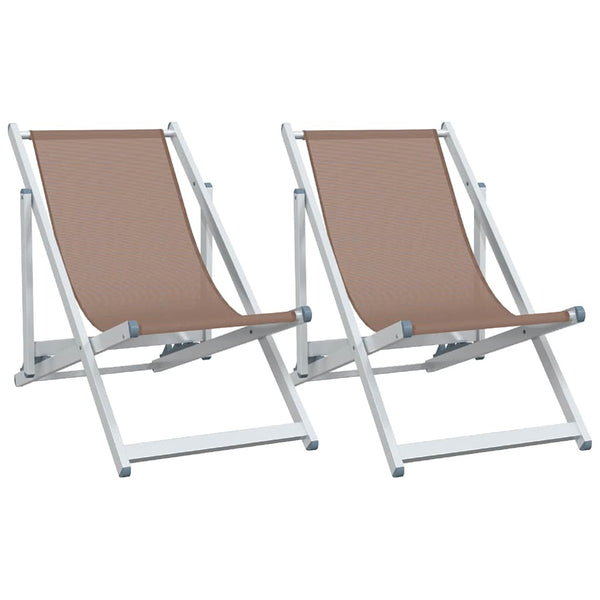 Klappbare Strandstühle 2er Set Braun