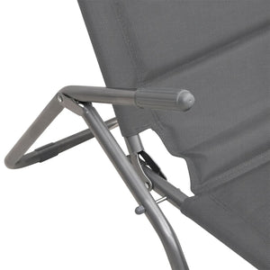 Sonnenliegen 2er Set Grau Textilene
