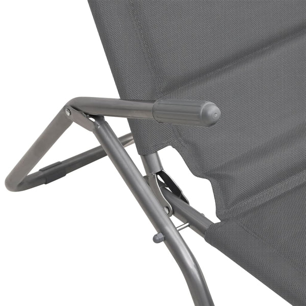 Sonnenliegen 2er Set Grau Textilene