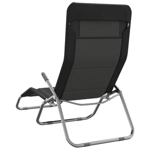 Sonnenliegen 2er Set, Schwarz Textilene & Stahl
