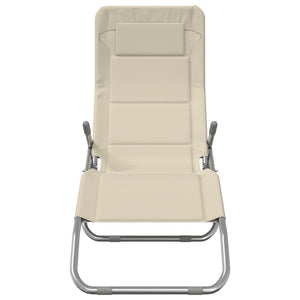 Sonnenliegen 2er Set, Creme Textilene