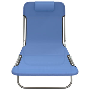 Klappbare Sonnenliegen 2er Set, Blau