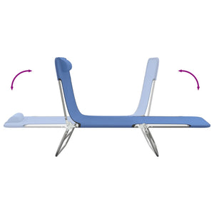 Klappbare Sonnenliegen 2er Set, Blau