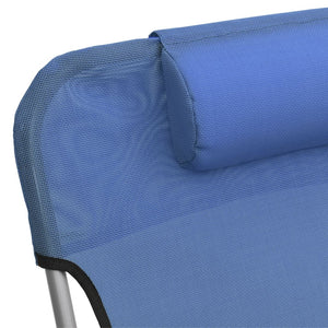 Klappbare Sonnenliegen 2er Set, Blau