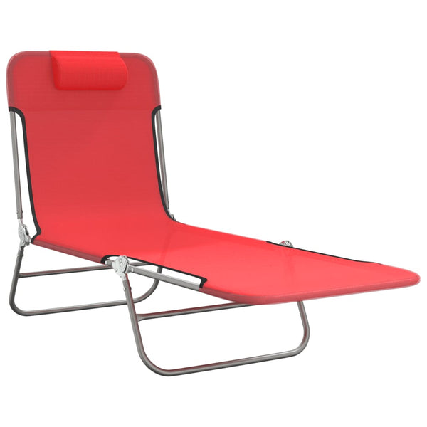 Klappbare Sonnenliegen 2er Set, Rot