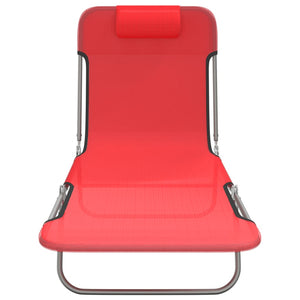 Klappbare Sonnenliegen 2er Set, Rot
