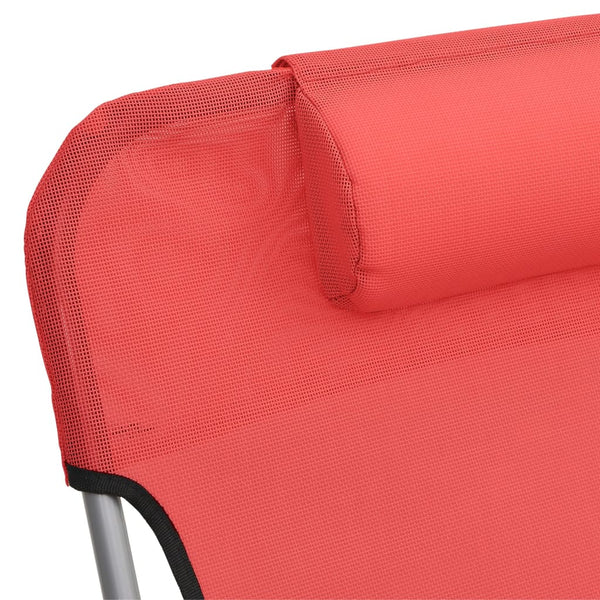 Klappbare Sonnenliegen 2er Set, Rot