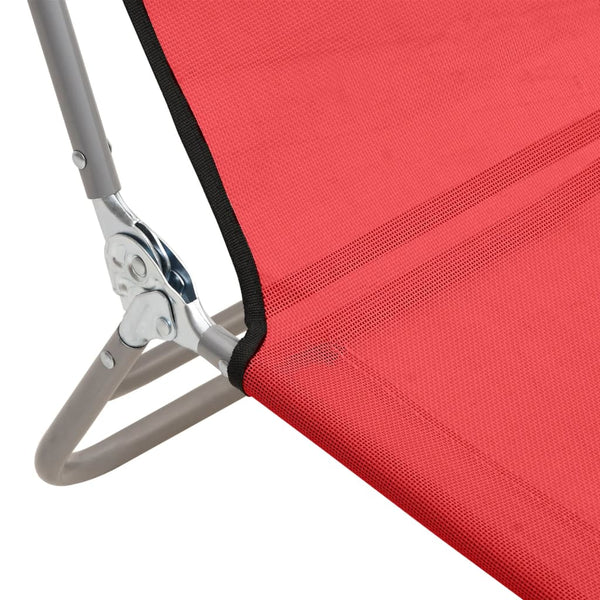 Klappbare Sonnenliegen 2er Set, Rot