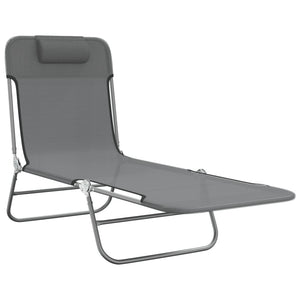Klappbare Sonnenliegen 2er Set Grau