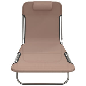 Klappbare Sonnenliegen 2er Set Braun