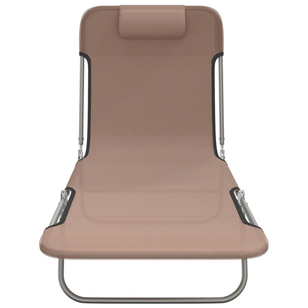 Klappbare Sonnenliegen 2er Set Braun